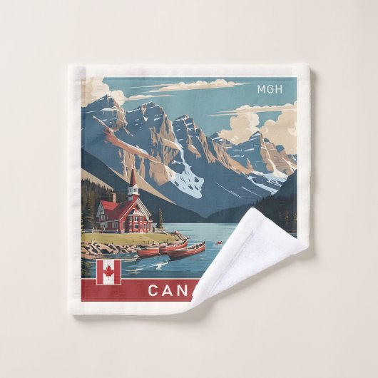 Poster de voyage sur mesure Monogramme Canada (Gant de toilette)