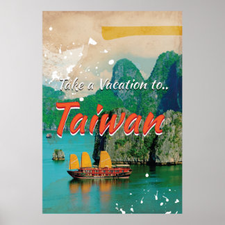 Poster de voyage Taïwan vintage