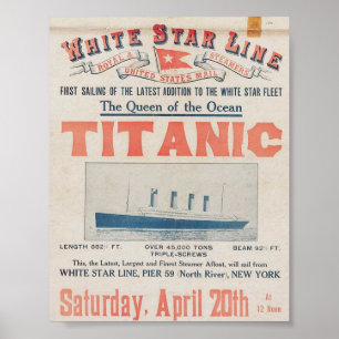 Poster de voyage Titanic vintage