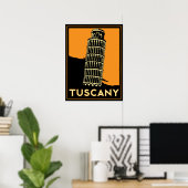 Poster de voyage toscane art déco rétro italie (Bureau à domicile)