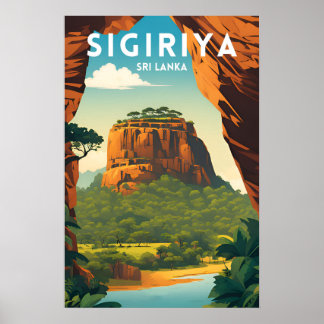 Poster de voyage traditionnel Sigiriya