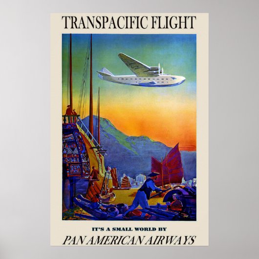 Poster de voyage transpacifique vintage (Devant)