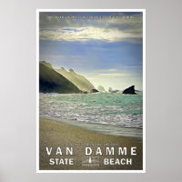 Poster de voyage Van Damme State Beach 02