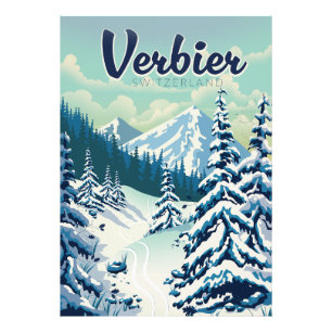 Poster de voyage Verbier Suisse