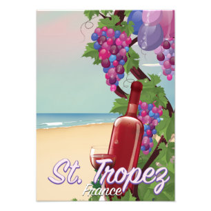 poster de voyage vin de st. tropez France