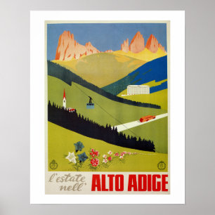 poster de voyage vintage Alpes italiennes (Tyrol d
