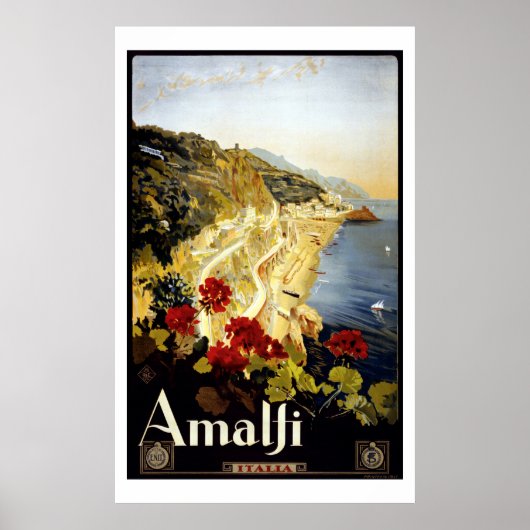 Poster de voyage vintage Amalfi Coast Italia (Devant)
