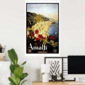 Poster de voyage vintage Amalfi Coast Italia (Bureau à domicile)