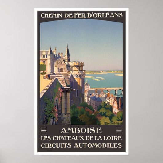 Poster de voyage vintage Amboise France (Devant)