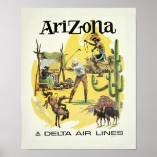 Poster de voyage vintage Arizona Avion