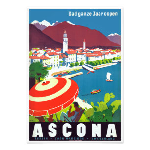 Poster de voyage vintage Ascona Suisse
