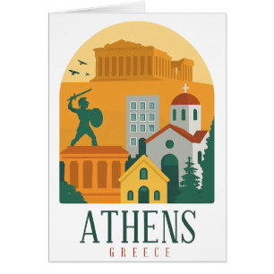 Poster de voyage vintage Athènes Grèce - Parthenon