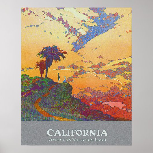 Poster de voyage vintage California États-Unis (Devant)