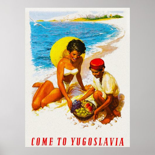 Poster de voyage vintage Come to Yougoslavie (Devant)