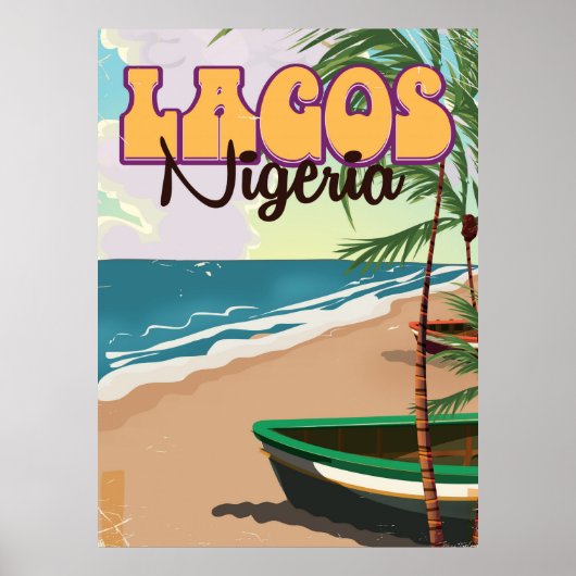 Poster de voyage vintage de Lagos, Nigeria (Devant)