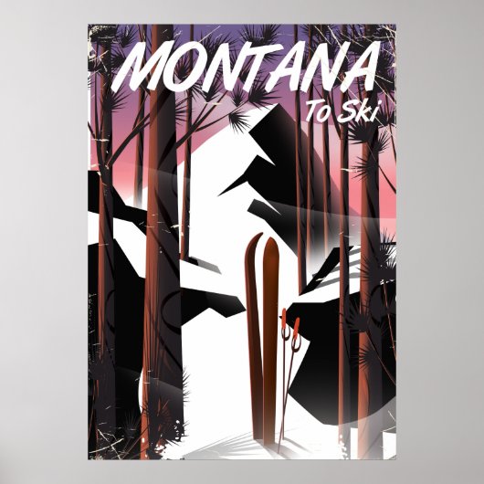 poster de voyage vintage du ski Montana (Devant)