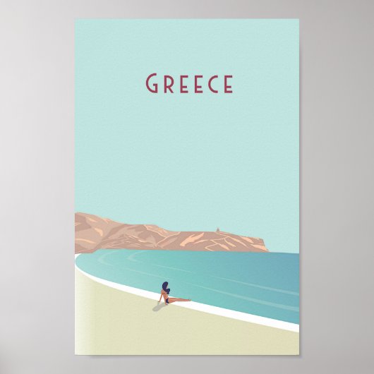 poster de voyage vintage en Grèce (Devant)