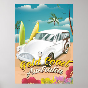 poster de voyage vintage Gold Coast Australia