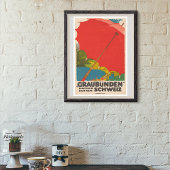 Poster de voyage vintage Graubünden Suisse