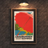 Poster de voyage vintage Graubünden Suisse