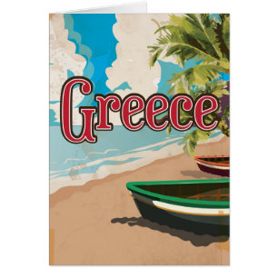 poster de voyage vintage Greece Beach