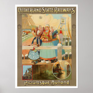 Poster de voyage vintage Holland