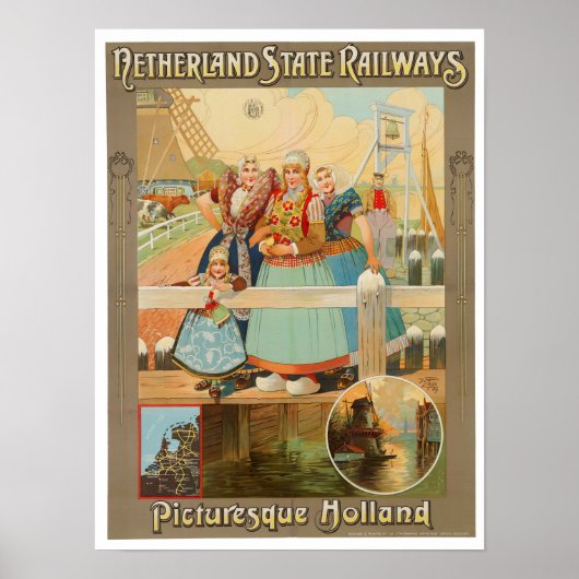 Poster de voyage vintage Holland (Devant)