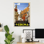 Poster de voyage Vintage italien "Vérone" (Bureau à domicile)