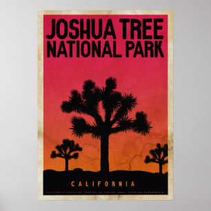 Poster de voyage vintage Joshua Tree Sunset