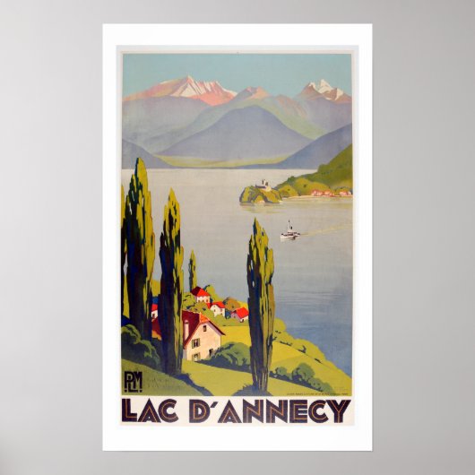 Poster de voyage vintage Lake Annecy France (Devant)