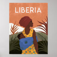 Poster de voyage vintage Liberia Sierra Leone
