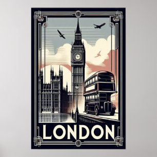 Poster de voyage vintage Londres Angleterre