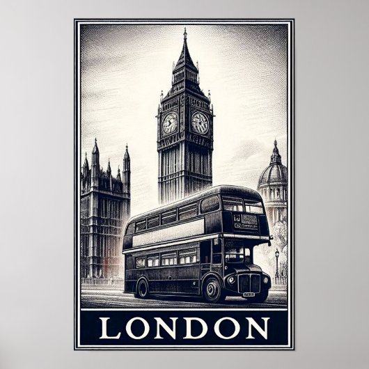 Poster de voyage vintage Londres Angleterre (Devant)