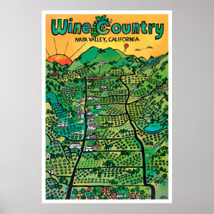 poster de voyage vintage Napa Valley