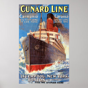 POSTER DE VOYAGE vintage OCEAN LINER