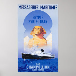 POSTER DE VOYAGE vintage OCEAN LINER