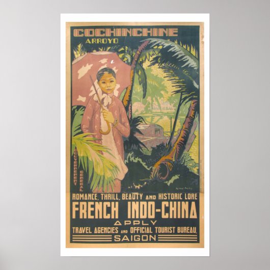 Poster de voyage vintage Saigon Vietnam (Devant)