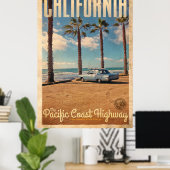 Poster de voyage vintage San Onofre State Beach (Bureau à domicile)