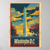 Poster de voyage vintage Washington D.C. (Devant)