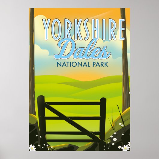 poster de voyage vintage Yorkshire dales (Devant)