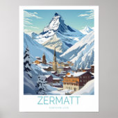 Poster de voyage Zermatt Suisse, commutateur Zerma (Devant)
