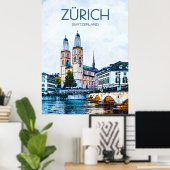 Poster de voyage Zurich (Bureau à domicile)