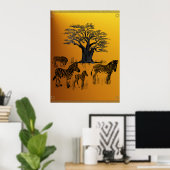 Poster de Zebra et Baobab Tree (Bureau à domicile)