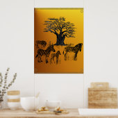 Poster de Zebra et Baobab Tree (Cuisine)