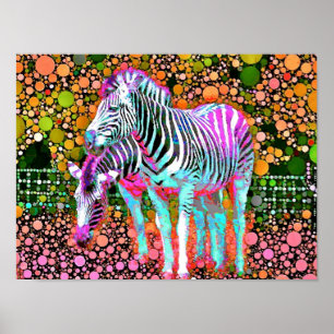Poster de Zebra Pop Art