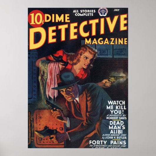 Poster Dead Man39 ; s Alibi Dime Detective Magazine (Devant)