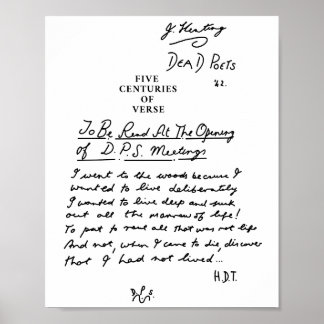 Poster Dead Poets Society cinq siècles de verset noir