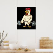 Poster Deadlift Gym Chicken Fitness Bodybuilding (Cuisine)