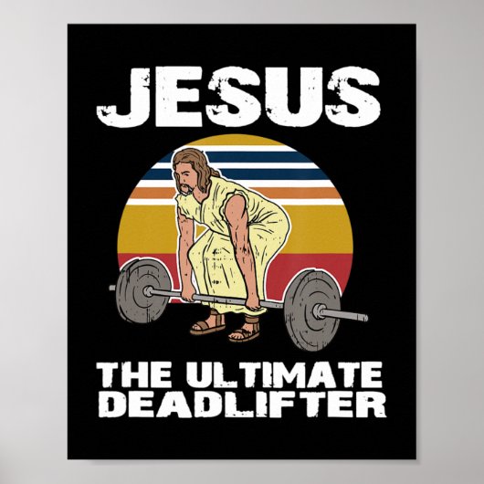 Poster Deadlift Jesus I Christian Weighlifting Travail dr (Devant)