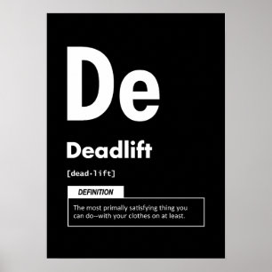 Poster Deadlift - Table Périodique - Mème De Gym Drôle